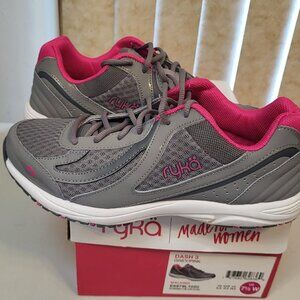 RYKA 7.5 Wide Dash 3 Walking Shoes Grey/Pink New With Box